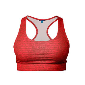 Женский спортивный топ 3D с принтом Витраж Красный в Белгороде, 82% полиэстер, 18% спандекс Ткань безопасна для здоровья, позволяет коже дышать, не мнется и не растягивается |  | texture | витраж | красный | текстура