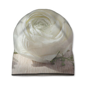 Шапка 3D с принтом Белый цветок в Белгороде, 100% полиэстер | универсальный размер, печать по всей поверхности изделия | 