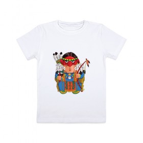 Детская футболка хлопок с принтом Забавные Индейцы 7 в Белгороде, 100% хлопок | круглый вырез горловины, полуприлегающий силуэт, длина до линии бедер | Тематика изображения на принте: 