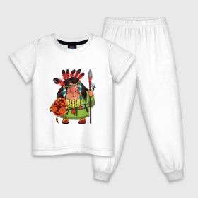 Детская пижама хлопок с принтом Забавные Индейцы 8 в Белгороде, 100% хлопок |  брюки и футболка прямого кроя, без карманов, на брюках мягкая резинка на поясе и по низу штанин
 | апачи | вождь | воин | животные | запад | канада | лидер | лицо | северная | смешные | талисман | цвет