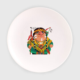 Тарелка 3D с принтом Забавные Индейцы 10 в Белгороде, фарфор | диаметр - 210 мм
диаметр для нанесения принта - 120 мм | апачи | вождь | воин | животные | запад | канада | лидер | лицо | северная | смешные | талисман | цвет
