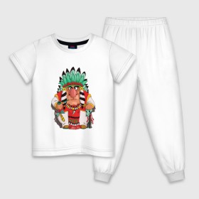 Детская пижама хлопок с принтом Забавные Индейцы 12 в Белгороде, 100% хлопок |  брюки и футболка прямого кроя, без карманов, на брюках мягкая резинка на поясе и по низу штанин
 | Тематика изображения на принте: 