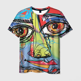 Мужская футболка 3D с принтом Abstract girl graffiti в Белгороде, 100% полиэфир | прямой крой, круглый вырез горловины, длина до линии бедер | abstract | girl | graffiti
