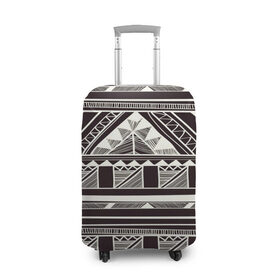 Чехол для чемодана 3D с принтом Etno pattern в Белгороде, 86% полиэфир, 14% спандекс | двустороннее нанесение принта, прорези для ручек и колес | орнамент | черно белый | этно