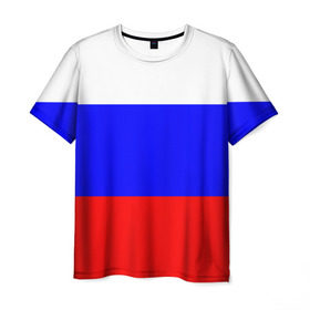 Мужская футболка 3D с принтом Россия в Белгороде, 100% полиэфир | прямой крой, круглый вырез горловины, длина до линии бедер | Тематика изображения на принте: народный | россия | русский | страны | триколор | флаг