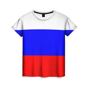 Женская футболка 3D с принтом Россия в Белгороде, 100% полиэфир ( синтетическое хлопкоподобное полотно) | прямой крой, круглый вырез горловины, длина до линии бедер | народный | россия | русский | страны | триколор | флаг