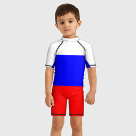 Детский купальный костюм 3D с принтом Россия в Белгороде, Полиэстер 85%, Спандекс 15% | застежка на молнии на спине | народный | россия | русский | страны | триколор | флаг