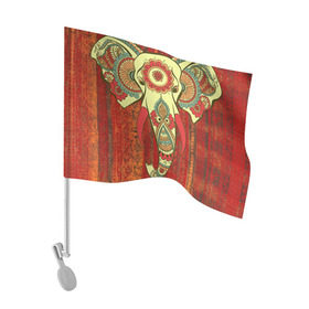 Флаг для автомобиля с принтом Индия 4 в Белгороде, 100% полиэстер | Размер: 30*21 см | india | индия | индуизм | кришна | слон