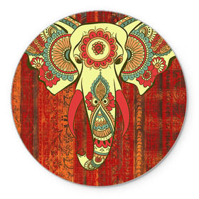 Коврик круглый с принтом Индия 4 в Белгороде, резина и полиэстер | круглая форма, изображение наносится на всю лицевую часть | india | индия | индуизм | кришна | слон