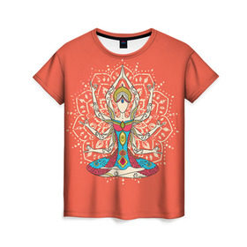 Женская футболка 3D с принтом Индия 1 в Белгороде, 100% полиэфир ( синтетическое хлопкоподобное полотно) | прямой крой, круглый вырез горловины, длина до линии бедер | india | индия | индуизм | кришна