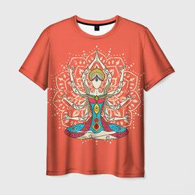 Мужская футболка 3D с принтом Индия 1 в Белгороде, 100% полиэфир | прямой крой, круглый вырез горловины, длина до линии бедер | india | индия | индуизм | кришна