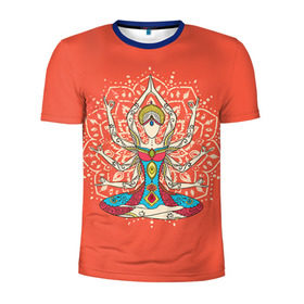 Мужская футболка 3D спортивная с принтом Индия 1 в Белгороде, 100% полиэстер с улучшенными характеристиками | приталенный силуэт, круглая горловина, широкие плечи, сужается к линии бедра | Тематика изображения на принте: india | индия | индуизм | кришна