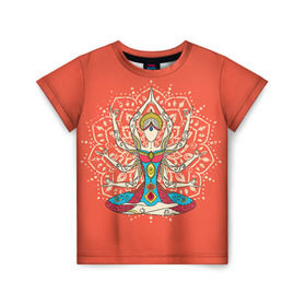 Детская футболка 3D с принтом Индия 1 в Белгороде, 100% гипоаллергенный полиэфир | прямой крой, круглый вырез горловины, длина до линии бедер, чуть спущенное плечо, ткань немного тянется | Тематика изображения на принте: india | индия | индуизм | кришна