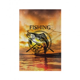 Обложка для паспорта матовая кожа с принтом Рыбалка в Белгороде, натуральная матовая кожа | размер 19,3 х 13,7 см; прозрачные пластиковые крепления | boat | clouds | emblem | fish | fishermen | fishing | logo | nature | net | reflection | river | sky | sturgeon | sun | sunset | water | wave | вода | волна | закат | логотип | лодка | небо | облака | осетр | отражение | природа | река | рыба | рыбаки | р