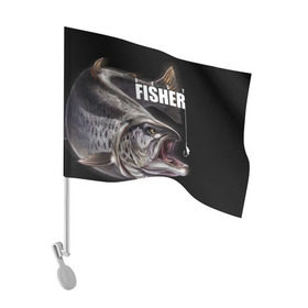 Флаг для автомобиля с принтом Лучший рыбак в Белгороде, 100% полиэстер | Размер: 30*21 см | background | best fisherman | black | fish | fishing | sturgeon | лучший рыбак | осетр | рыба | рыбалка | фон | черный