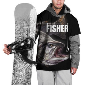 Накидка на куртку 3D с принтом Лучший рыбак в Белгороде, 100% полиэстер |  | Тематика изображения на принте: background | best fisherman | black | fish | fishing | sturgeon | лучший рыбак | осетр | рыба | рыбалка | фон | черный