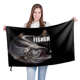 Флаг 3D с принтом Лучший рыбак в Белгороде, 100% полиэстер | плотность ткани — 95 г/м2, размер — 67 х 109 см. Принт наносится с одной стороны | Тематика изображения на принте: background | best fisherman | black | fish | fishing | sturgeon | лучший рыбак | осетр | рыба | рыбалка | фон | черный