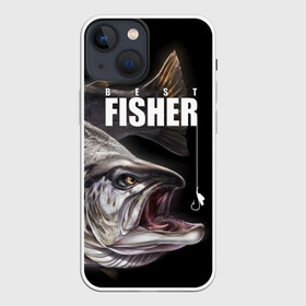 Чехол для iPhone 13 mini с принтом Лучший рыбак в Белгороде,  |  | background | best fisherman | black | fish | fishing | sturgeon | лучший рыбак | осетр | рыба | рыбалка | фон | черный