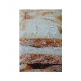Обложка для паспорта матовая кожа с принтом Хлеб в Белгороде, натуральная матовая кожа | размер 19,3 х 13,7 см; прозрачные пластиковые крепления | Тематика изображения на принте: батон | булка | булочка | выпечка | еда | кулинария | кусочек | мука | хлеб