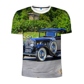 Мужская футболка 3D спортивная с принтом Cadillac в Белгороде, 100% полиэстер с улучшенными характеристиками | приталенный силуэт, круглая горловина, широкие плечи, сужается к линии бедра | cadillac | авто | автомобиль | кадиллак | ретро
