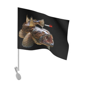 Флаг для автомобиля с принтом Лучший рыбак в Белгороде, 100% полиэстер | Размер: 30*21 см | best fisherman | black background | deep | fish | fishing | jaws | predator | teeth | water | вода | глубина | зубы | лучший | пасть | рыба | рыбак | рыбалка | хищник | черный фон