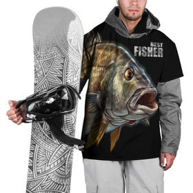 Накидка на куртку 3D с принтом Лучший рыбак в Белгороде, 100% полиэстер |  | Тематика изображения на принте: background | best fisherman | black | fish | fishing | лучший рыбак | рыба | рыбалка | фон | черный