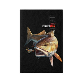 Обложка для паспорта матовая кожа с принтом Лучший рыбак в Белгороде, натуральная матовая кожа | размер 19,3 х 13,7 см; прозрачные пластиковые крепления | background | best fisherman | black | fish | fishing | лучший рыбак | рыба | рыбалка | фон | черный