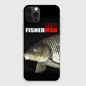 Чехол для iPhone 12 Pro Max с принтом Лучший рыбак в Белгороде, Силикон |  | Тематика изображения на принте: background | best fisherman | black | fish | fishing | лещ | лучший рыбак | рыба | рыбалка | фон | черный