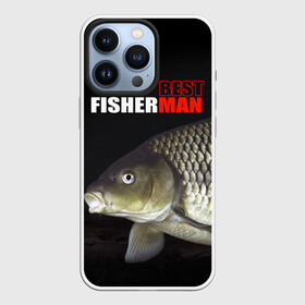 Чехол для iPhone 13 Pro с принтом Лучший рыбак в Белгороде,  |  | Тематика изображения на принте: background | best fisherman | black | fish | fishing | лещ | лучший рыбак | рыба | рыбалка | фон | черный