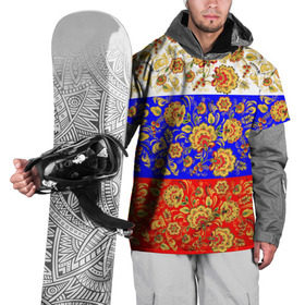 Накидка на куртку 3D с принтом Хохлома в Белгороде, 100% полиэстер |  | Тематика изображения на принте: народный | орнамент | роспись | традиционный | триколор