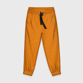 Детские брюки 3D с принтом Витраж Оранжевый в Белгороде, 100% полиэстер | манжеты по низу, эластичный пояс регулируется шнурком, по бокам два кармана без застежек, внутренняя часть кармана из мелкой сетки | texture | витраж | оранжевый | текстура
