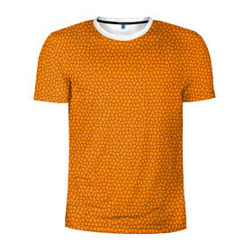 Мужская футболка 3D спортивная с принтом Витраж Оранжевый в Белгороде, 100% полиэстер с улучшенными характеристиками | приталенный силуэт, круглая горловина, широкие плечи, сужается к линии бедра | texture | витраж | оранжевый | текстура