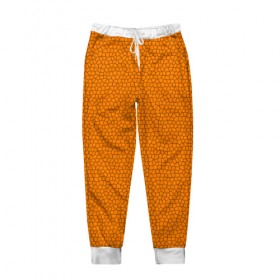 Мужские брюки 3D с принтом Витраж Оранжевый в Белгороде, 100% полиэстер | манжеты по низу, эластичный пояс регулируется шнурком, по бокам два кармана без застежек, внутренняя часть кармана из мелкой сетки | texture | витраж | оранжевый | текстура