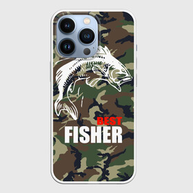 Чехол для iPhone 13 Pro с принтом Лучший рыбак в Белгороде,  |  | best fisherman | camouflage | fish | fishing | камуфляж | лучший рыбак | рыба | рыбалка