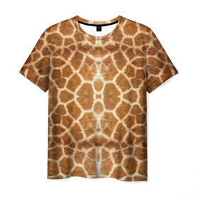 Мужская футболка 3D с принтом Шкура Жирафа в Белгороде, 100% полиэфир | прямой крой, круглый вырез горловины, длина до линии бедер | textures | животное | жираф | текстура