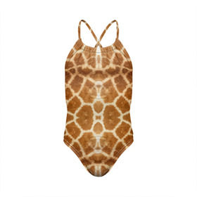 Детский купальник 3D с принтом Шкура Жирафа в Белгороде, Полиэстер 85%, Спандекс 15% | Слитный крой, подклад по переду изделия, узкие бретели | textures | животное | жираф | текстура