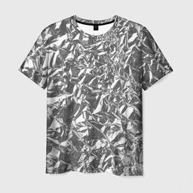 Мужская футболка 3D с принтом Silver в Белгороде, 100% полиэфир | прямой крой, круглый вырез горловины, длина до линии бедер | silver | texture | драгоценный | металл | серебро | текстура