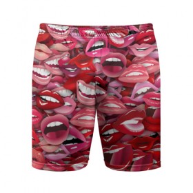 Мужские шорты 3D спортивные с принтом Женские рты в Белгороде,  |  | губы | розовый | улыбка