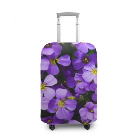 Чехол для чемодана 3D с принтом Blue pillow в Белгороде, 86% полиэфир, 14% спандекс | двустороннее нанесение принта, прорези для ручек и колес | лепестки | прикольные картинки | синий | сиреневый | цветочки | цветы