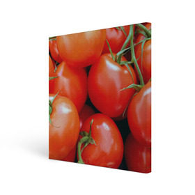 Холст квадратный с принтом Томаты в Белгороде, 100% ПВХ |  | Тематика изображения на принте: дача | еда | зелень | красный | овощи | огород | помидоры | томаты