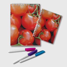 Блокнот с принтом Томаты в Белгороде, 100% бумага | 48 листов, плотность листов — 60 г/м2, плотность картонной обложки — 250 г/м2. Листы скреплены удобной пружинной спиралью. Цвет линий — светло-серый
 | дача | еда | зелень | красный | овощи | огород | помидоры | томаты