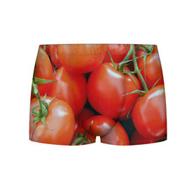 Мужские трусы 3D с принтом Томаты в Белгороде, 50% хлопок, 50% полиэстер | классическая посадка, на поясе мягкая тканевая резинка | Тематика изображения на принте: дача | еда | зелень | красный | овощи | огород | помидоры | томаты
