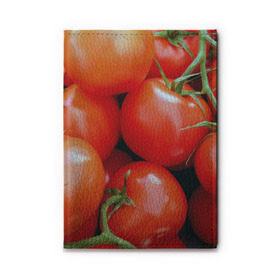 Обложка для автодокументов с принтом Томаты в Белгороде, натуральная кожа |  размер 19,9*13 см; внутри 4 больших “конверта” для документов и один маленький отдел — туда идеально встанут права | дача | еда | зелень | красный | овощи | огород | помидоры | томаты