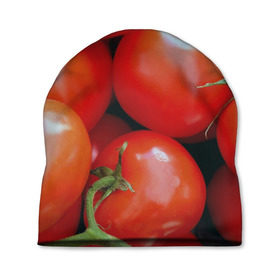 Шапка 3D с принтом Томаты в Белгороде, 100% полиэстер | универсальный размер, печать по всей поверхности изделия | Тематика изображения на принте: дача | еда | зелень | красный | овощи | огород | помидоры | томаты