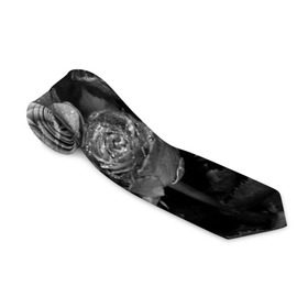 Галстук 3D с принтом Черно-белые розы в Белгороде, 100% полиэстер | Длина 148 см; Плотность 150-180 г/м2 | Тематика изображения на принте: букет | цветы
