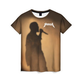 Женская футболка 3D с принтом Kanye West в Белгороде, 100% полиэфир ( синтетическое хлопкоподобное полотно) | прямой крой, круглый вырез горловины, длина до линии бедер | yeezus | канье | уэст