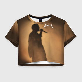 Женская футболка 3D укороченная с принтом Kanye West в Белгороде, 100% полиэстер | круглая горловина, длина футболки до линии талии, рукава с отворотами | yeezus | канье | уэст