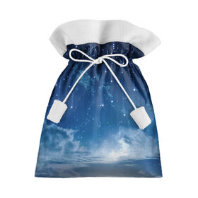 Подарочный 3D мешок с принтом Ночное небо и звёзда в Белгороде, 100% полиэстер | Размер: 29*39 см | звёзды | небо | ночной | облака | синий