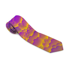 Галстук 3D с принтом Фиолетовые облака в Белгороде, 100% полиэстер | Длина 148 см; Плотность 150-180 г/м2 | Тематика изображения на принте: закат | небо | облака | солнце | тучи