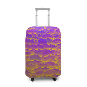 Чехол для чемодана 3D с принтом Фиолетовые облака в Белгороде, 86% полиэфир, 14% спандекс | двустороннее нанесение принта, прорези для ручек и колес | закат | небо | облака | солнце | тучи